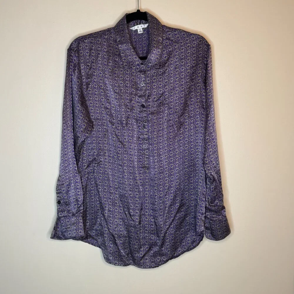 Cabi 100% Silk Geometric Shirt - Picture 4 of 8